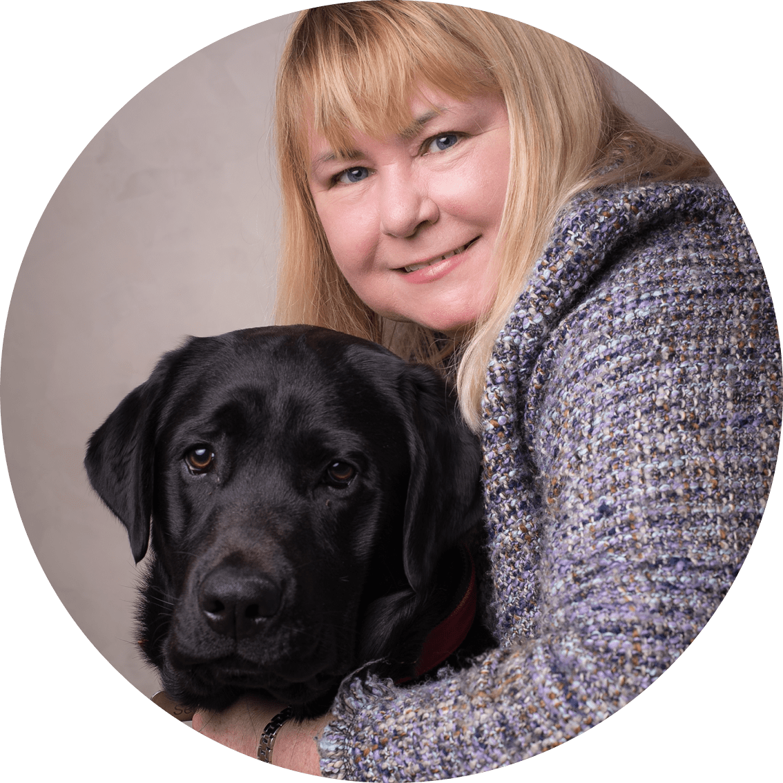 Women smiling with dog